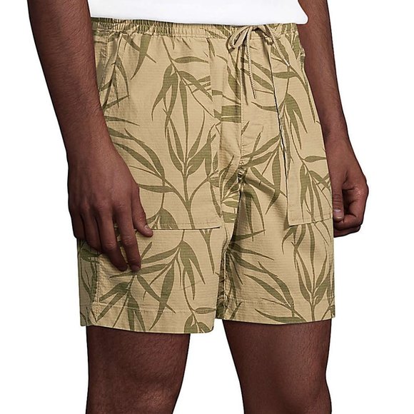 NWT Lands' End Men Khaki Palm Unlined Volleyball Shorts Beach Size XXL $60 FF269 - Picture 3 of 4